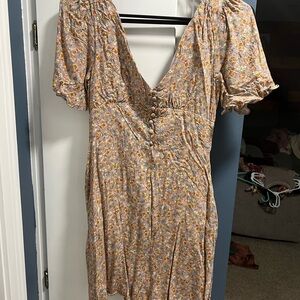 Dress Forum Pink and Yellow Midi Dress